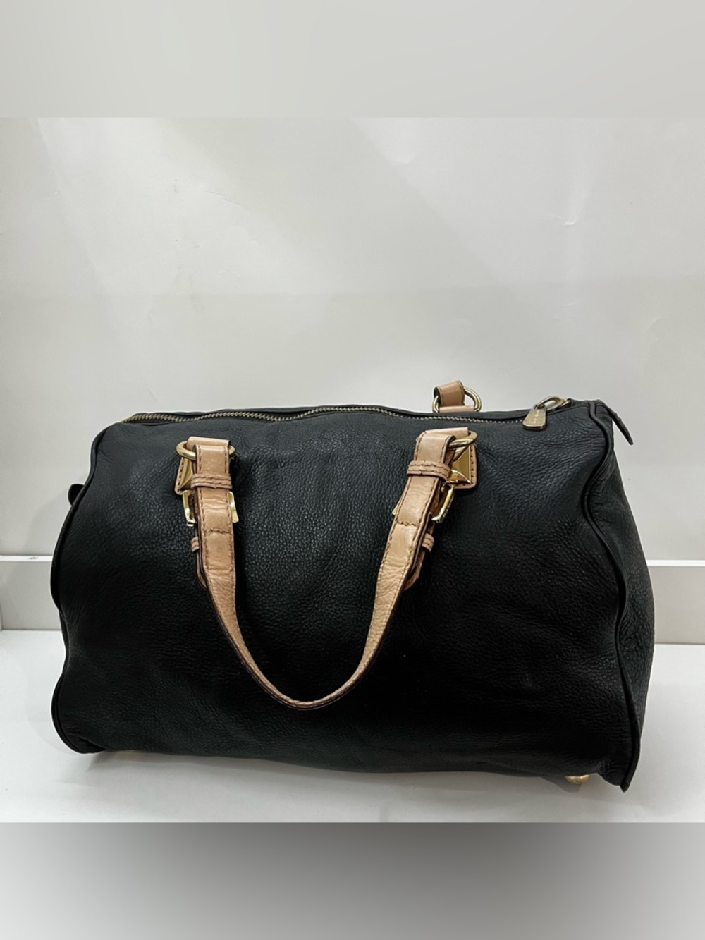 MICHAEL KORS Black Y2K Leather Boston Speedy Jet Set Handbag Tote - Picture 5 of 12